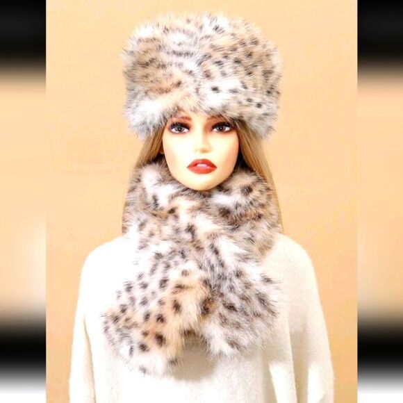 Accessories - Leopard print scarf+hat+leg warmers+cafs